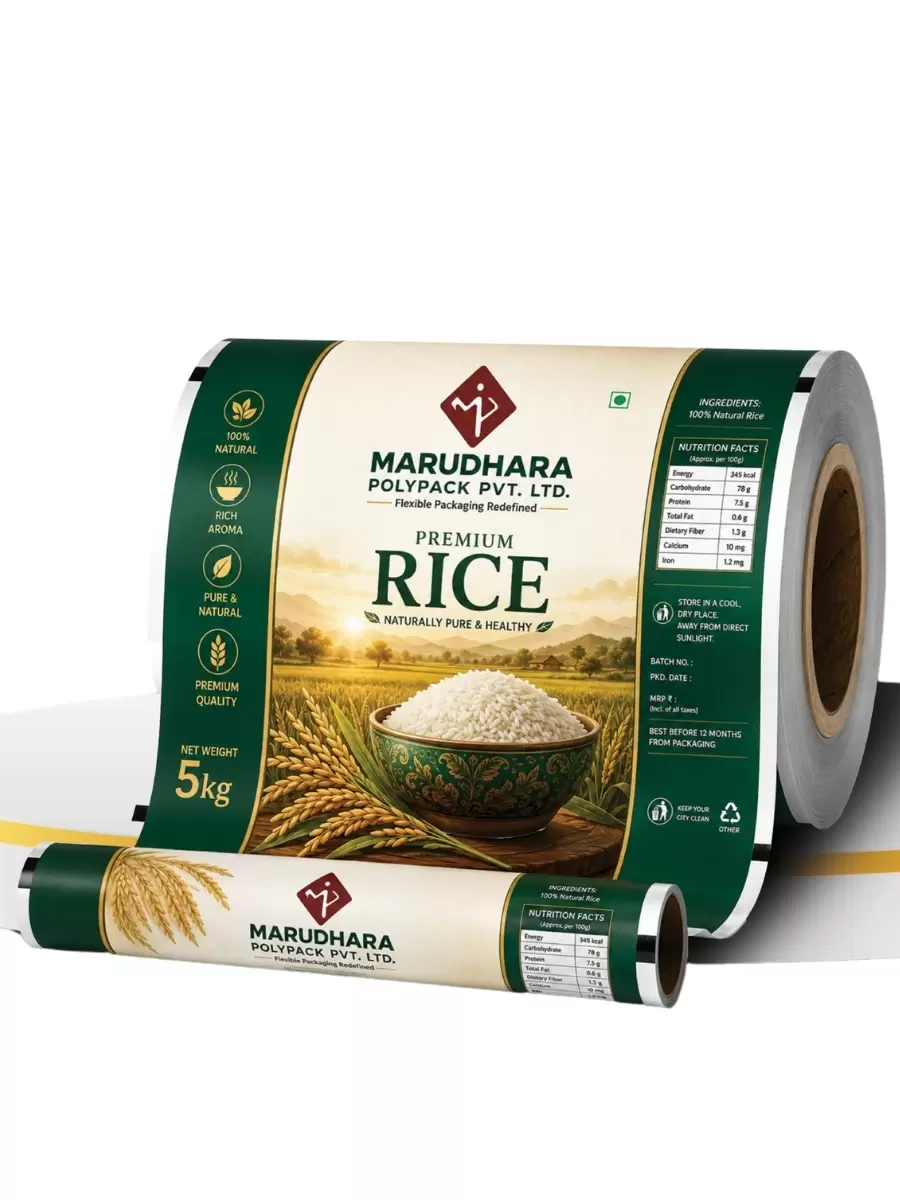Printed flexible packaging roll stock example